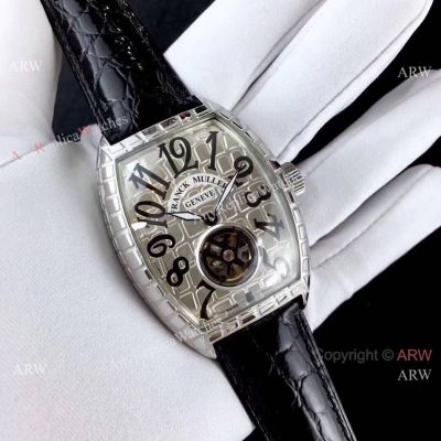 2017 New Replica Franck Muller 40mm Watch SS Black Alligator Leather